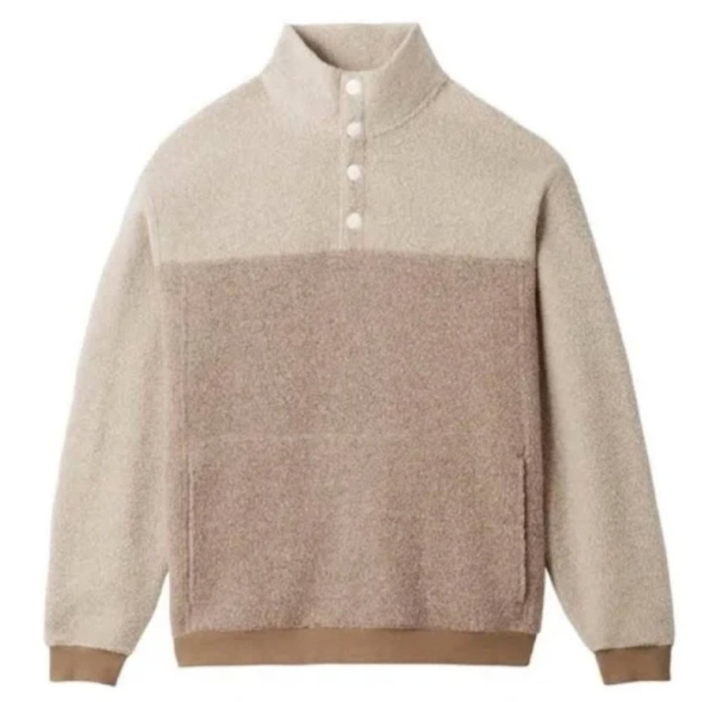 Outdoor Voices MegaFleece Snap Up Oatmeal - Mens Small fits Womens Medium-Large